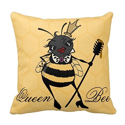 2016 Cute Queen Bee With Honeycomb Square Throw Pillow Case