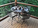 Meadowcraft Barcelona Counter Cushion Patio Wrought Iron Dining Set