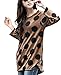 DJT Women's Round Neck Pullover Dots Pattern Tunic Knitted Shirt #5 Coffee