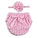 ICObuty Rose Ruffle Bloomer Diaper Cover for Baby Girls Toddlers (13-24m Large, Pink)