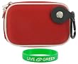 Nylon Hard Shell Carrying Case (Red) for Nikon Coolpix S6000 14 MP Digital Camera Red