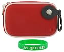 Nylon Hard Shell Carrying Case (Red) for Canon PowerShot SD940IS Digital Camera Silver