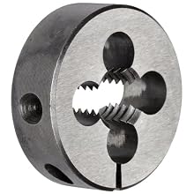 Union Butterfield 2010(UNC) Carbon Steel Round Threading Die, Uncoated (Bright) Finish, 1-1/2" OD, 1/2"-13 Thread Size
