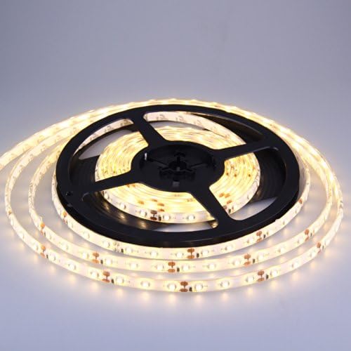 DC12V Flexible LED Strip Lights, LED Tape, Waterproof IP65, 300 Units SMD 3528 LEDs, Warm White Light Strips, High Brightess, 16.4ft/5m，Fast and US Shipping Directly!