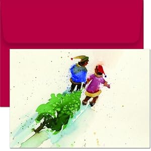Christmas Tree Watercolor Christmas Cards -