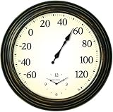 Chaney Instrument 16-Inch Thermometer and Clock Combo