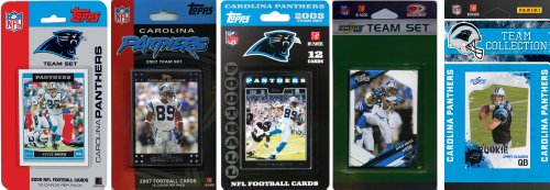 NFL  North Carolina Panthers 5 Different Licensed Trading Card Team Sets