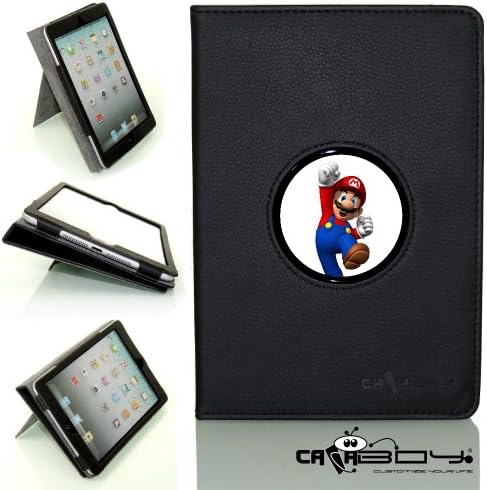 New SLEEP SMART Apple iPad Mini &amp; iPad Mini with Retina leather Case By Calaboy- Interchangeable Design - Personalized Picture Frame w Nintendo Super Mario Bros Logo (hp19)