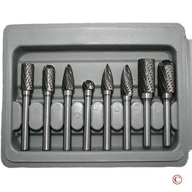 8 PC Double Cut Carbide Bur Dental Lathe Lab Burr