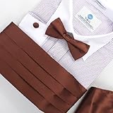 Peru Pre-tied Tie Bow Tie for Him Cufflinks Hanky and Cummerbund Set with Free Box Cm1017
