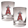 Los Angeles Angels 2pc Rocks Glass Set - Primary Logo MLB Baseball