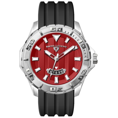 Swiss Legend Men's Portofino Collection Silver Tone Red Dial Watch #SL-40045-55