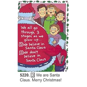 Oatmeal Studios Humorous Christmas Cards, 3 Stages of Santa Claus, Box of 26 with Envelopes
