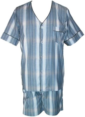 Ten West Apparel Men's Ten West Yarn Dyed Short Sleeve Short Leg Pajama Set