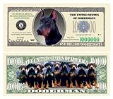 SET OF 5 BILLS-DOBERMAN PINSCHER MILLION DOLLAR BILL