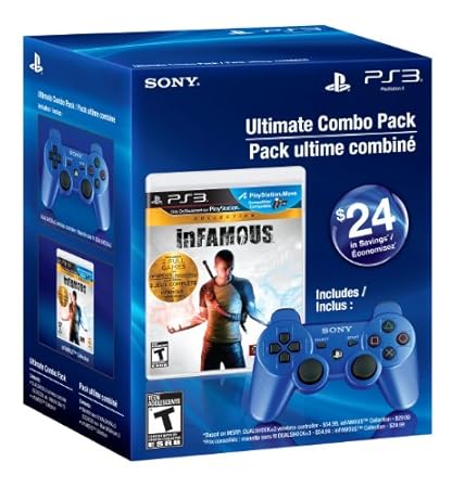 Ultimate Combo Pack - Infamous 1&2 Dual Pack & Blue Dualshock 3