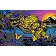 Jaguar (In Tree) Framed Flocked Blacklight Poster Print