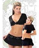 51PCWxJ9L3L. SL160  Bang Dancewear Crop Top & Skirt Black S/m