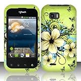 BUTTERFLY & FLOWERS Hard Rubber Feel Plastic Design Case for LG myTouch Q C800 / Maxx Q (T-Mobile Slider Version) [In Twisted Tech Retail Packaging]