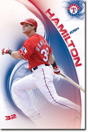 (22x34) Texas Rangers Josh Hamilton Sports Poster Print