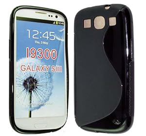 BLACK COLOUR S SHAPE GEL PROTECTION CASE COVER FOR SAMSUNG GALAXY SIII i9300