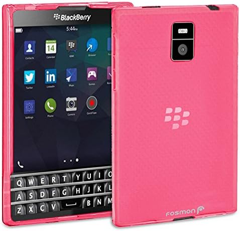 BlackBerry Passport Case - Fosmon [DURA FROST] Smooth Durable &amp; Flexible SLIM-Fit Cover for BlackBerry Passport (Hot Pink)