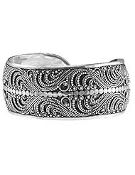 1003 Road to Paradise Filigree Magic Silver Cuff Bracelet/ Organic/ Silver Jewelry of Bali