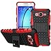 Galaxy On5 Case, OEAGO Samsung Galaxy On5 Case [Shockproof] [Impact Protection] Tough Rugged Dual Layer Protective Case with Kickstand for Samsung Galaxy On5 - Red