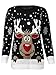 Forever Womens Rudolph Reindeer Print Snowflake Christmas Jumper (ML-10/12, Black)