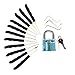 25 Pieces Premium Practice Lock Pick Set, Centh Crystal Transparent Blue Professional Visible Cutaway Inside View Padlocks with 2 keys, 24pcs Various Picks Crochet Hook, Wrenches