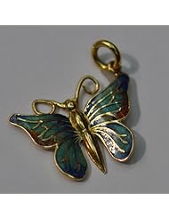 14kt Yellow Gold Enamel Butterfly Pendant