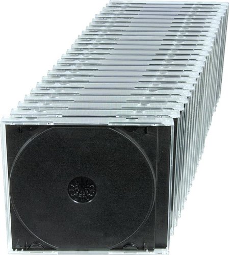 MicroBoards Disc Jewel Case Clear Face Black 200 Pack