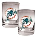 Miami Dolphins Rocks Glass Set - Clear