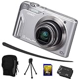 Casio Exilim EX-H15 silber+ Mega Zubehör ( 16GB + Tasche + 2Akkus + KFZ )