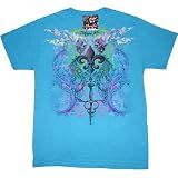 MIAMI INK FLEUR COLLAGE Licensed Turquoise Cotton Tee