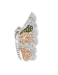 Sterling Silver Pink Vermeil Multi CZ Butterfly Pin