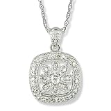 Diamond (.18 ctw) Flower Pendant in White Gold