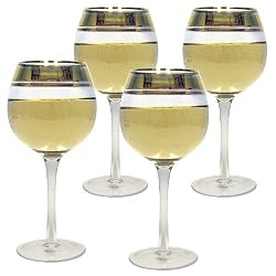 Colin Cowie Gold Trimmed Wine Glasses - Set of 4 (fls)