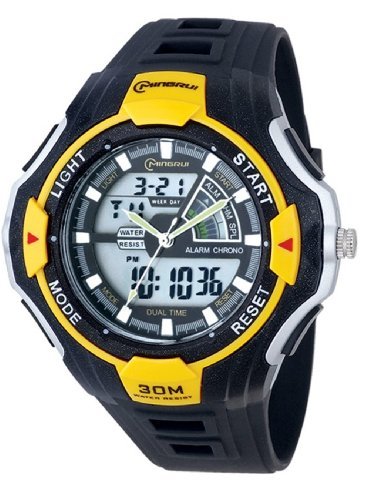 Water-proof Digital-analog Boys Girls Sport Digital Watch with Alarm Chronograph Unisex - Yellow