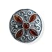 Sterling Silver And Amber Celtic Style Brooch