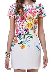 Cotton/Polyester Floral Print Tropical Print Short Prom Dress 