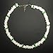 Hawaiian White and Green Square Cut Puka Shell Necklace with Lobster Lock