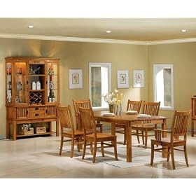 9-Piece Dining Room Furniture Set in Medium Brown - Coaster