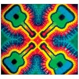 Guitars Tie Dye Fabric Tapestry Wall Hanging