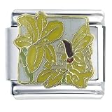 Yellow Fairy And Irises Italian Charms Bracelet Link