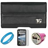 Black Portola Leather Carrying Holster with Fixed Belt-Clip and Magnetic Cl ....