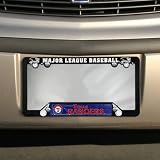 Texas Rangers Black Plastic License Plate Frame