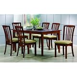 7pc Traditional Dark Brown Finish Wood Dining Room Table and Chair Set by visiondecor Furniture