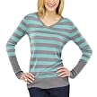 MB Sweater Vee Teal/Grey Stripe