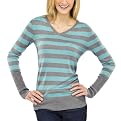 MB Sweater Vee Teal/Grey Stripe